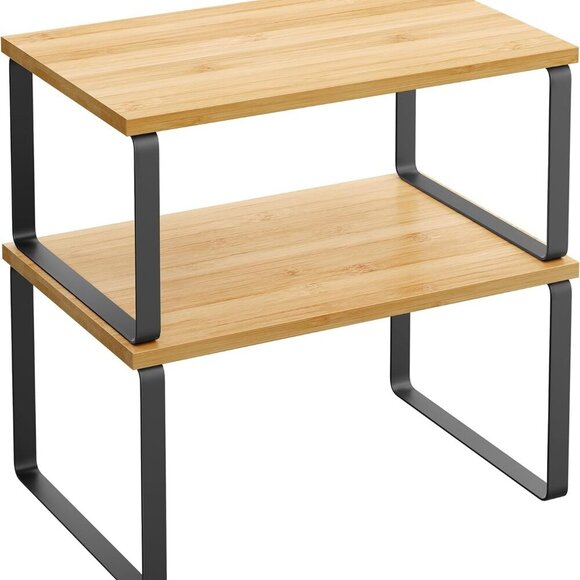 Cabinet Organizer Shelf, Set of 2 Kitchen Counter Shelves, Kitchen Storage - Picture 1 of 6
